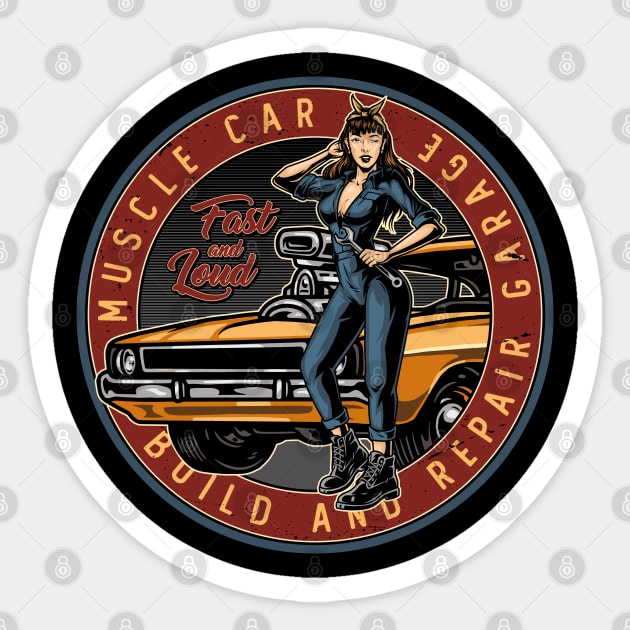Muscle Car Garage Sticker by Timeless Chaos